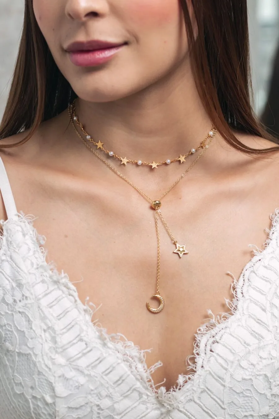 Cadena Luna Perlada