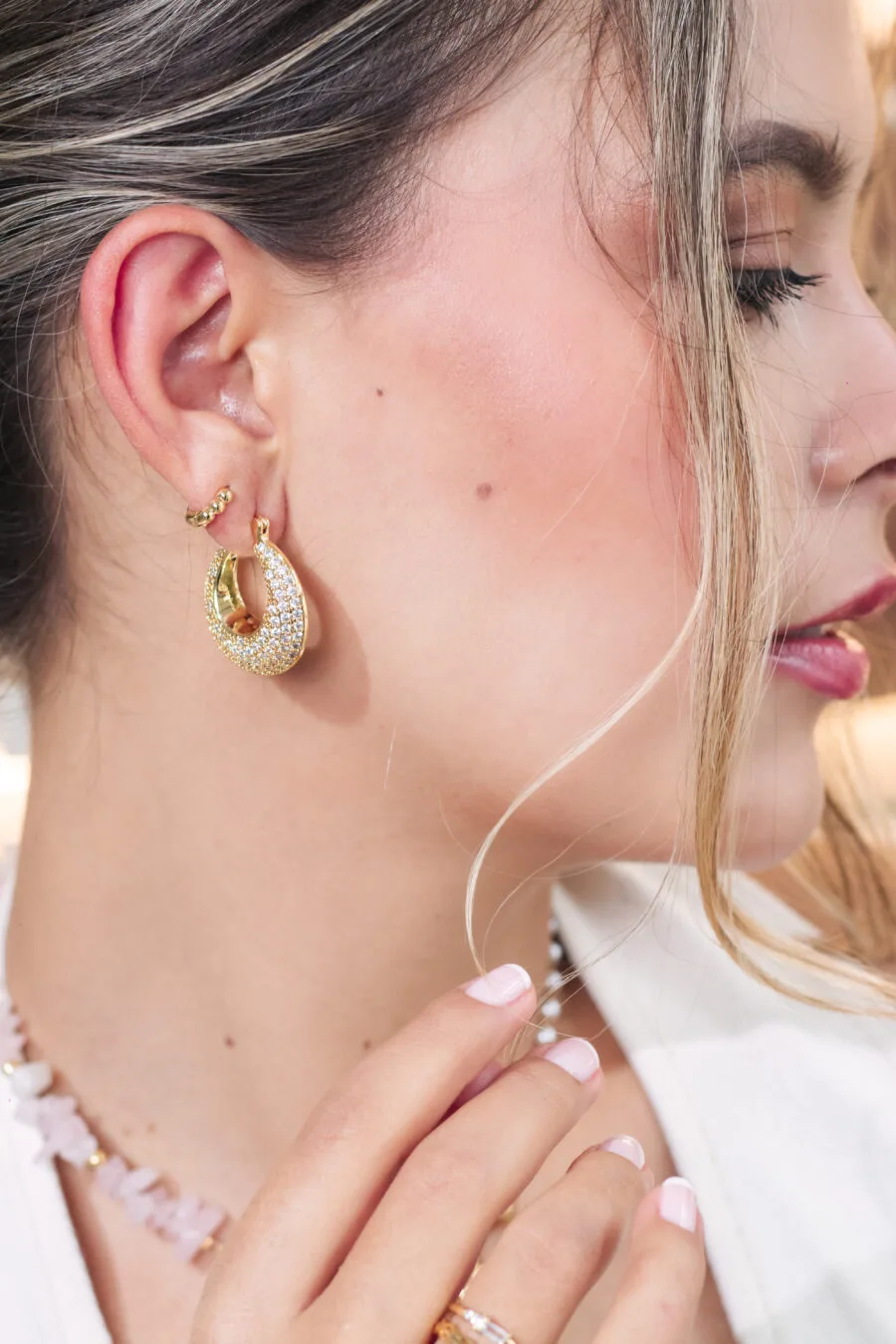 Aretes Ecos Rosa