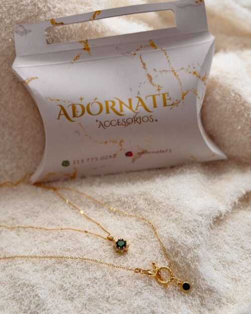 Collar Doble Luz Verde